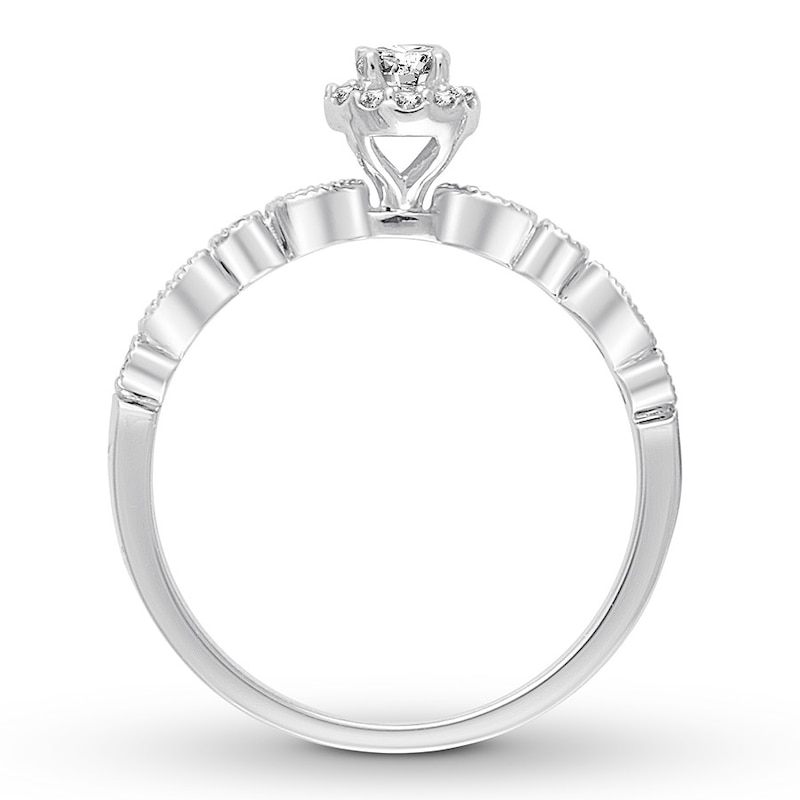 Main Image 2 of Previously Owned Diamond Engagement Ring 1/4 ct tw Round-cut 10K White Gold