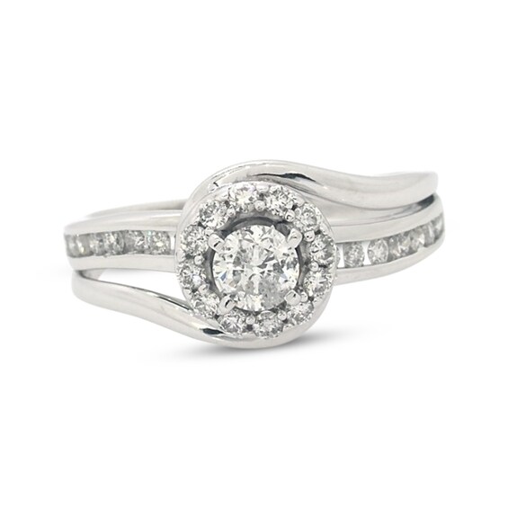 Previously Owned Diamond Engagement Ring 3/4 ct tw Round-cut 14K White Gold