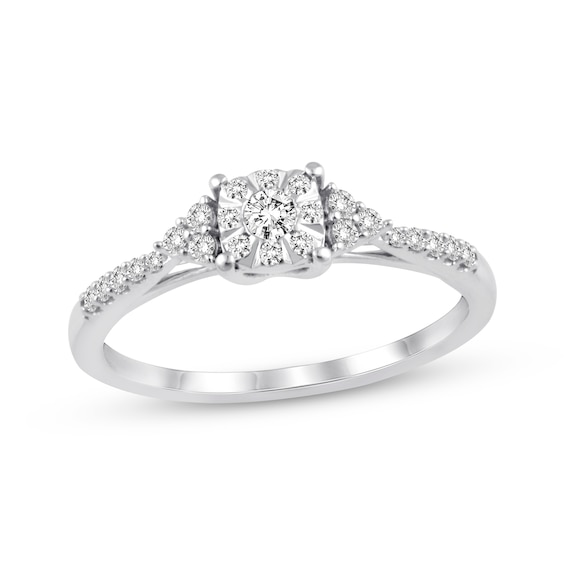 Previously Owned Diamond Engagement Ring 1/4 ct tw Round-cut 10K White Gold
