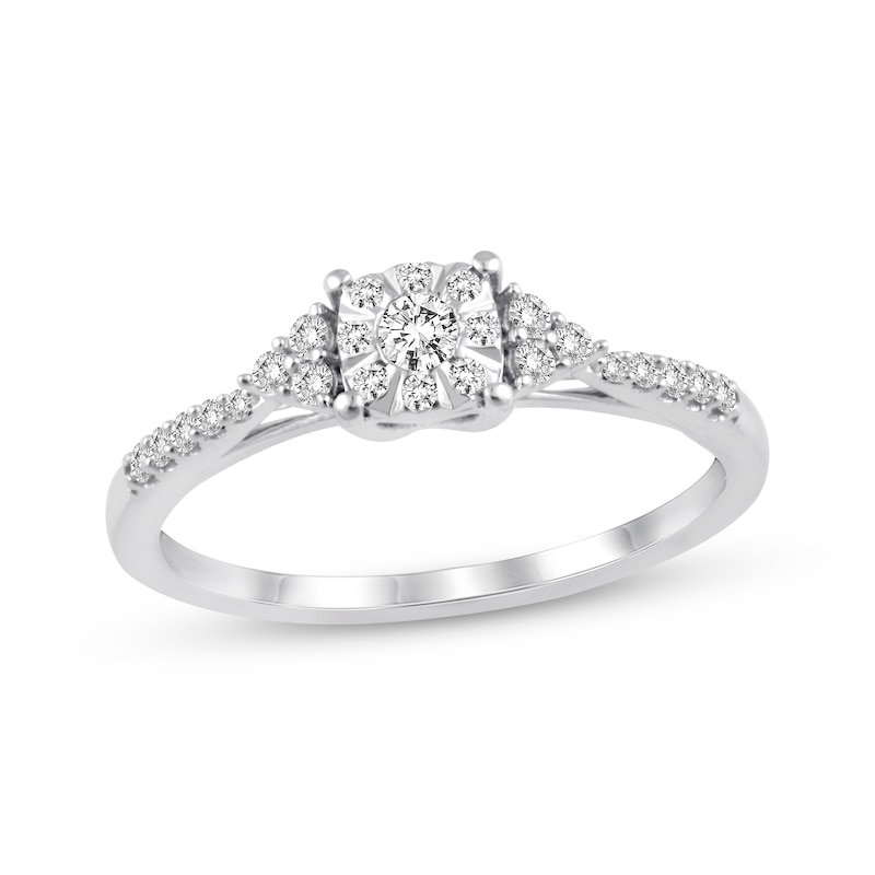 Main Image 1 of Previously Owned Diamond Engagement Ring 1/4 ct tw Round-cut 10K White Gold