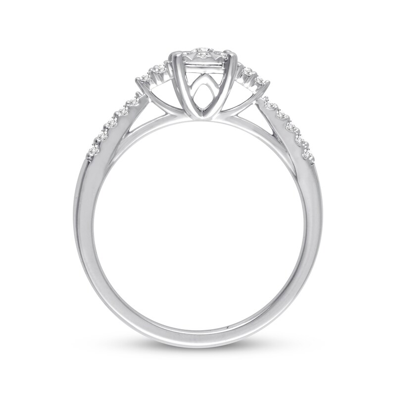 Main Image 3 of Previously Owned Diamond Engagement Ring 1/4 ct tw Round-cut 10K White Gold
