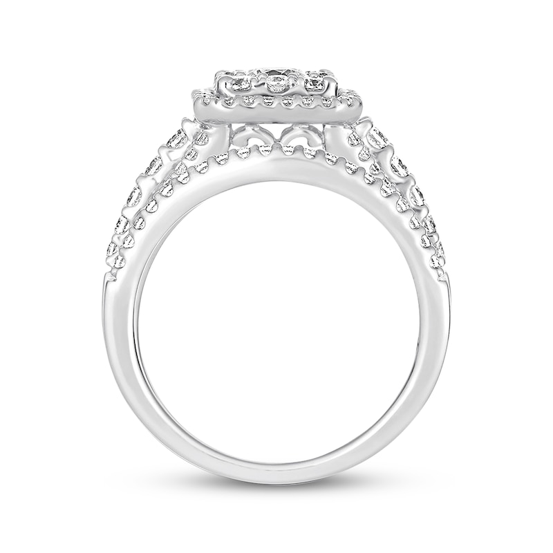 Main Image 3 of Previously Owned Diamond Bridal Set 1-1/2 ct tw Round-cut 14K White Gold