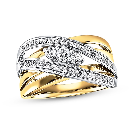 Previously Owned Diamond Ring 1/3 ct tw Round-cut 10K Two-Tone Gold