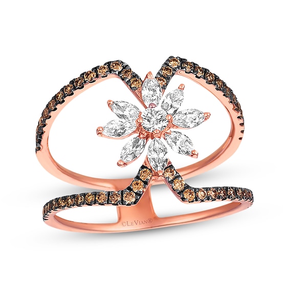 Previously Owned Le Vian Chocolate Diamond Ring 7/8 ct tw 14K Strawberry Gold