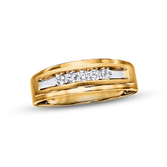 Previously Owned Men's Diamond Wedding Band 1/4 ct tw 10K Yellow Gold