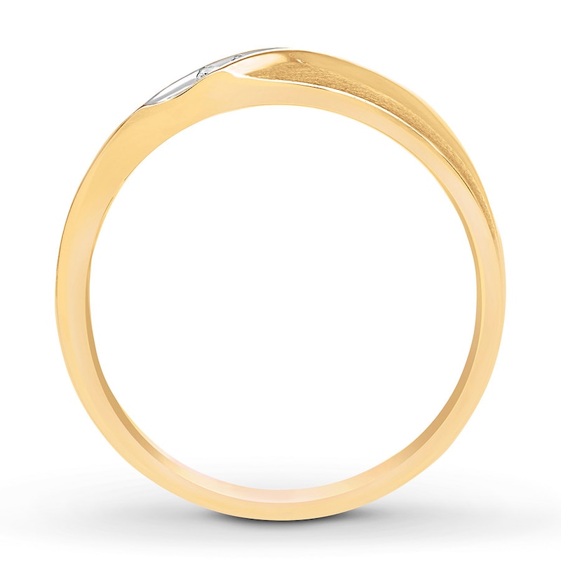 Main Image 2 of Previously Owned Men's Diamond Wedding Band 1/15 ct tw 10K Yellow Gold