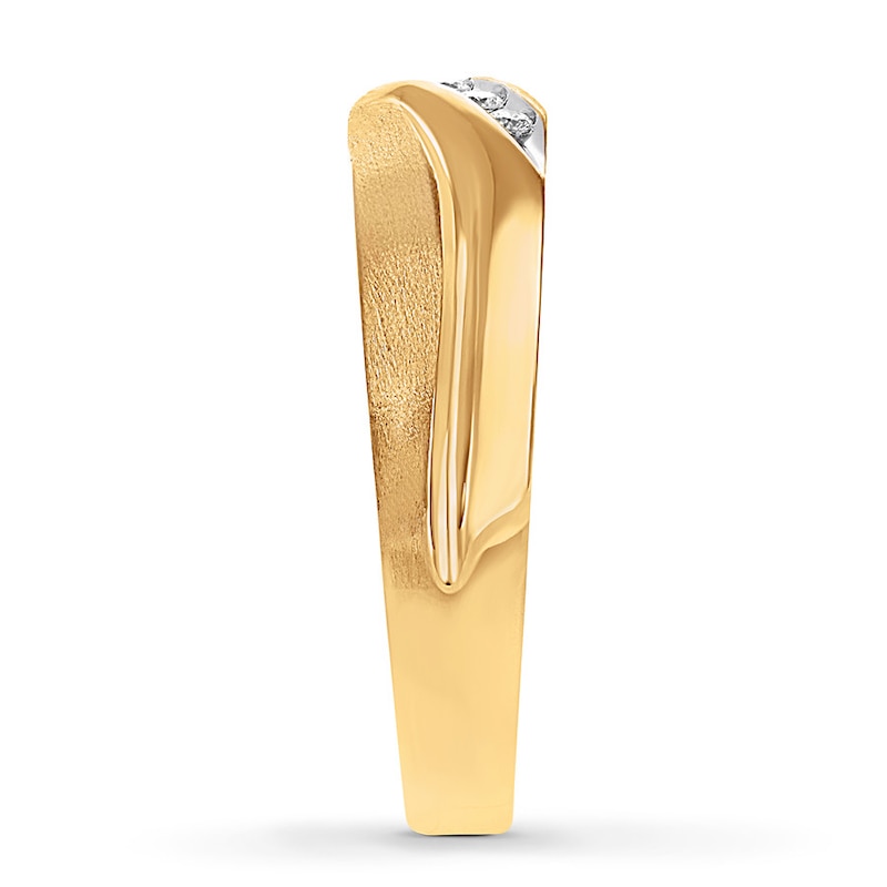 Main Image 3 of Previously Owned Men's Diamond Wedding Band 1/15 ct tw 10K Yellow Gold