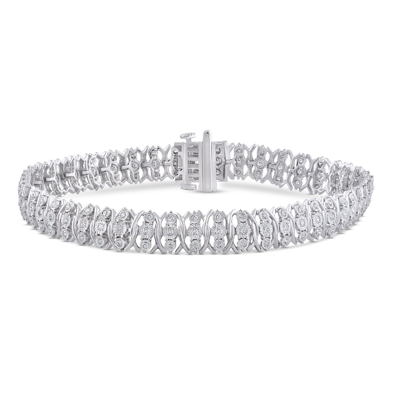 Main Image 1 of Previously Owned Diamond Bracelet 1 ct tw 10K White Gold 7.25&quot;