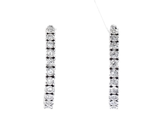 Previously Owned Diamond Hoop Earrings 1/4 ct tw 10K White Gold