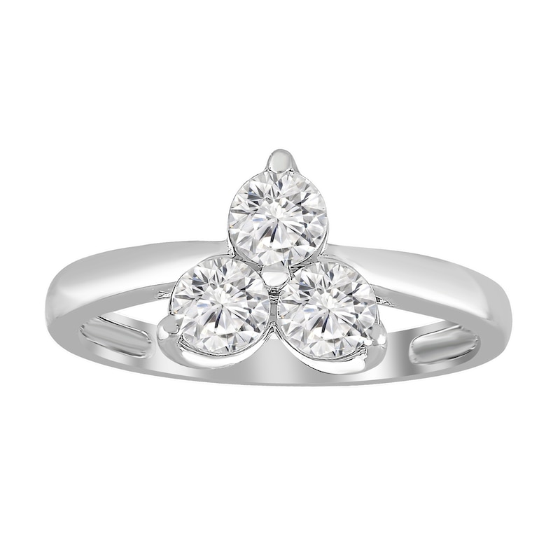 Main Image 1 of Previously Owned Three-Stone Diamond Ring 1/2 ct tw Round-cut 10K White Gold