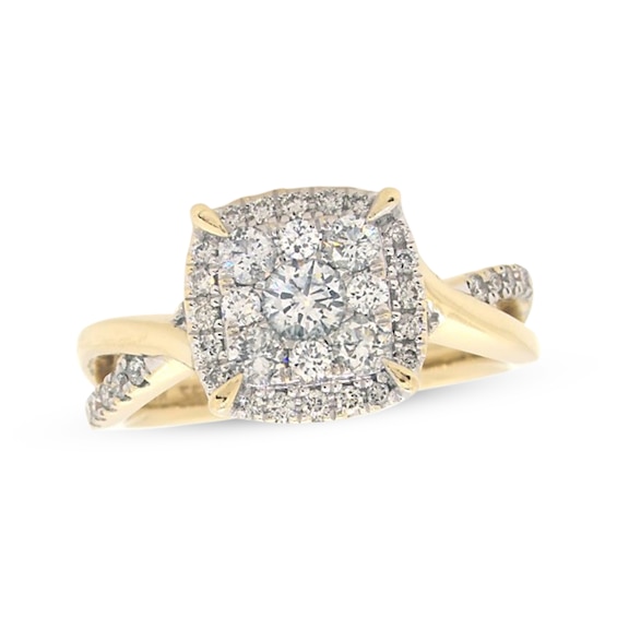 Previously Owned Diamond Engagement Ring 3/4 ct tw Round-cut 14K Yellow Gold