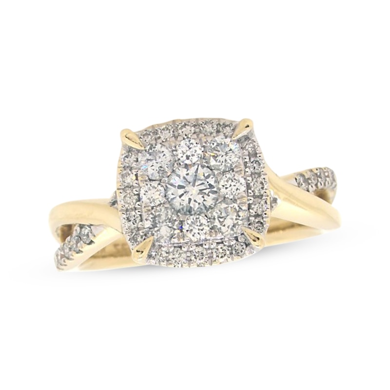 Previously Owned Diamond Engagement Ring 3/4 ct tw Round-cut 14K Yellow ...