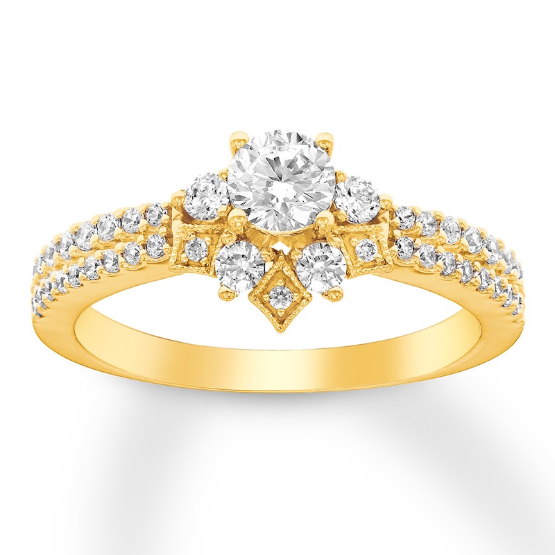 Previously Owned Diamond Engagement Ring 3/4 ct tw Round-cut 14K Yellow Gold