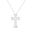Thumbnail Image 1 of Previously Owned Diamond Cross Necklace 1/4 ct tw Round-cut Sterling Silver 18&quot;