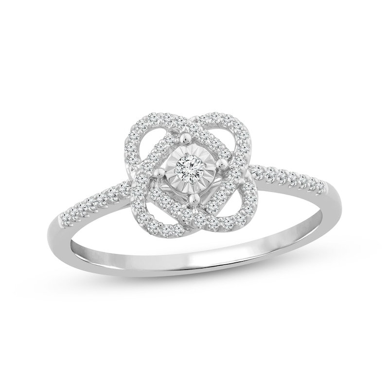 Main Image 1 of Previously Owned Center of Me Diamond Ring 1/5 ct tw 10K White Gold