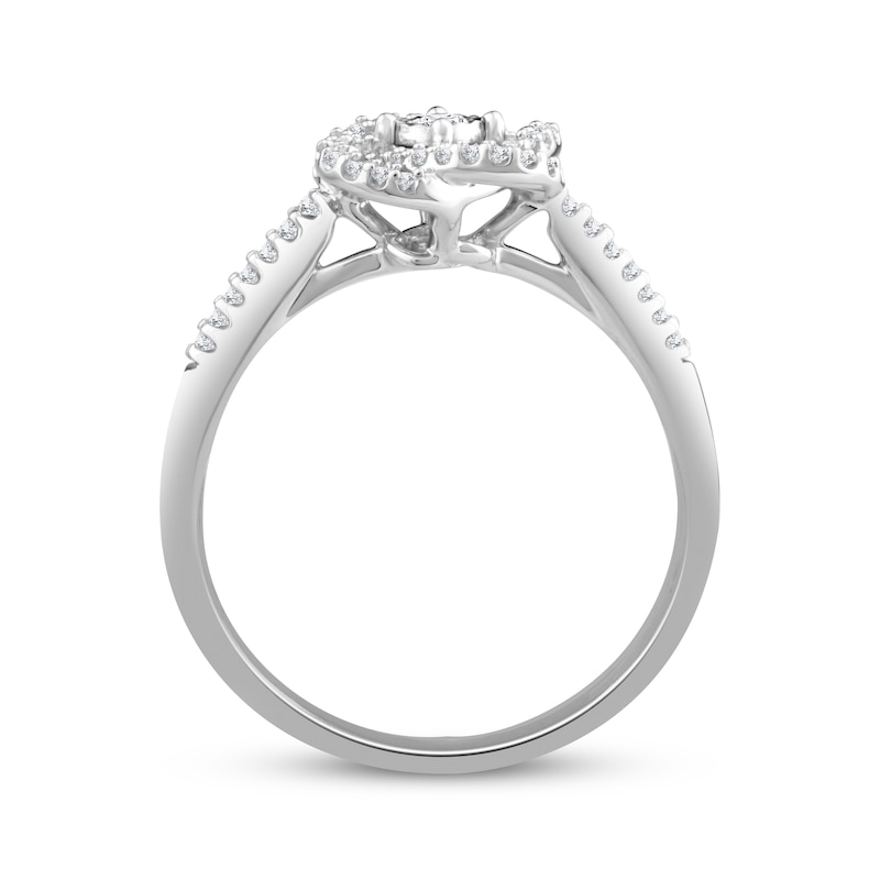Main Image 2 of Previously Owned Center of Me Diamond Ring 1/5 ct tw 10K White Gold