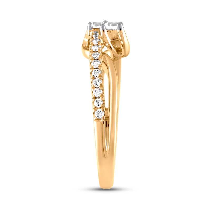 Previously Owned Ever Us Two-Stone Diamond Anniversary Ring 1/2 ct tw Round-cut 14K Yellow Gold
