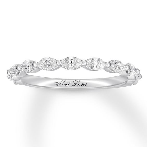 Previously Owned Neil Lane Premiere Diamond Anniversary Band 5/8 ct tw Marquise-cut 14K White Gold Size 5.5
