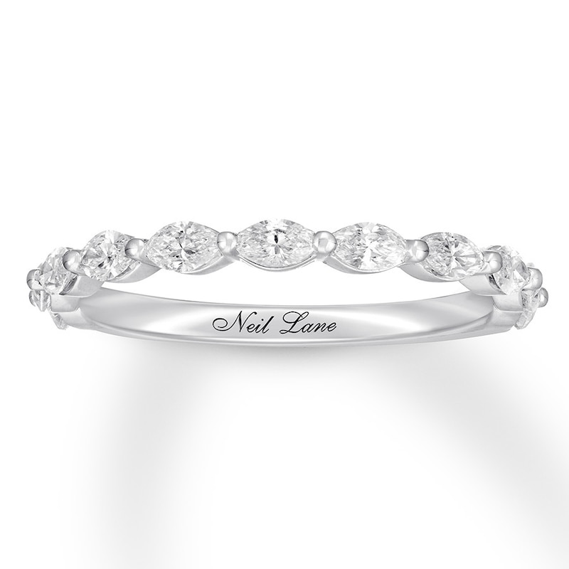 Main Image 1 of Previously Owned Neil Lane Premiere Diamond Anniversary Band 5/8 ct tw Marquise-cut 14K White Gold - Size 5.5