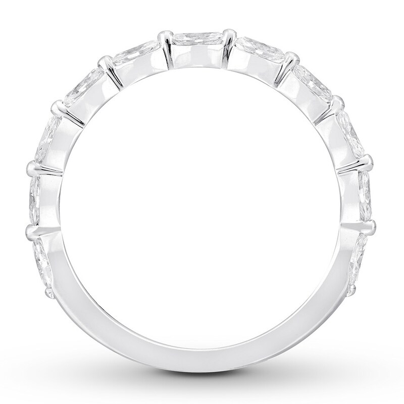 Main Image 2 of Previously Owned Neil Lane Premiere Diamond Anniversary Band 5/8 ct tw Marquise-cut 14K White Gold - Size 5.5