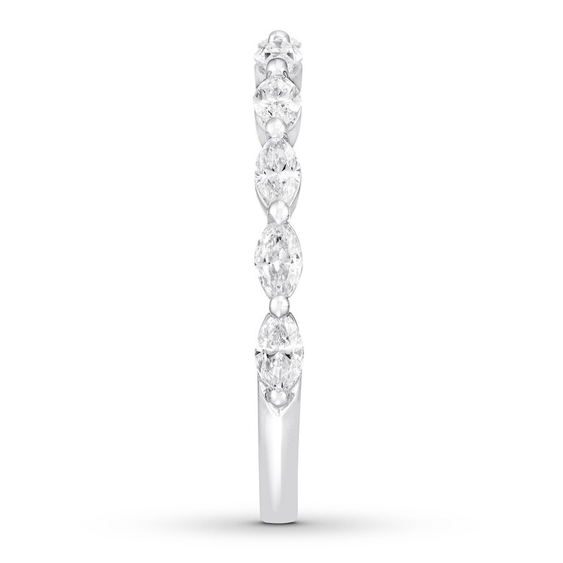 Main Image 3 of Previously Owned Neil Lane Premiere Diamond Anniversary Band 5/8 ct tw Marquise-cut 14K White Gold - Size 5.5