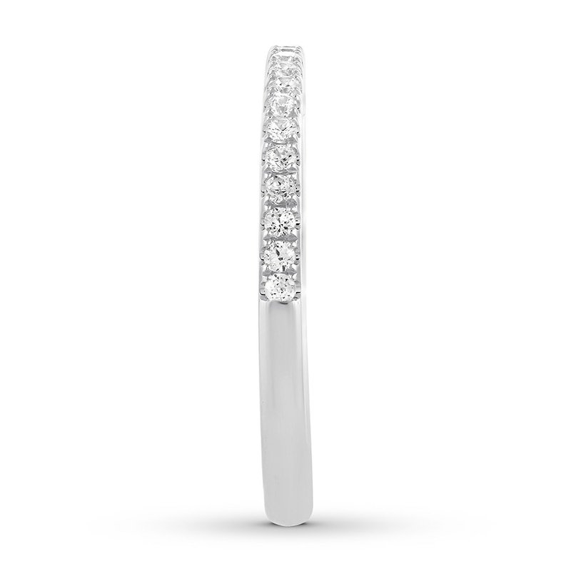Main Image 3 of Previously Owned THE LEO Diamond Wedding Band 1/5 ct tw Round-cut 14K White Gold