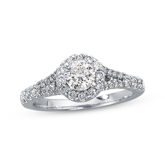 Previously Owned Diamond Engagement Ring 1 ct tw Round-Cut 14K White Gold Size 4