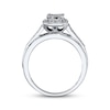 Thumbnail Image 3 of Previously Owned Diamond Engagement Ring 1/3 ct tw Princess/Round-cut 10K White Gold - Size 4.5