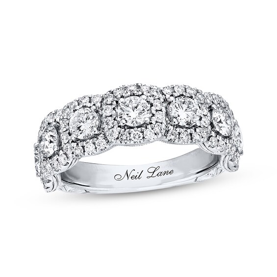 Previously Owned Neil Lane Anniversary Band 1-3/4 ct tw Round-Cut Diamonds 14K White Gold Size 4.75