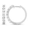 Thumbnail Image 3 of Previously Owned THE LEO Diamond Hoop Earrings 1-1/2 ct tw Round-cut 14K White Gold
