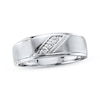 Thumbnail Image 0 of Previously Owned Men's 3-Stone Diamond Wedding Band 1/10 ct tw 10K White Gold