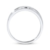 Thumbnail Image 1 of Previously Owned Men's 3-Stone Diamond Wedding Band 1/10 ct tw 10K White Gold