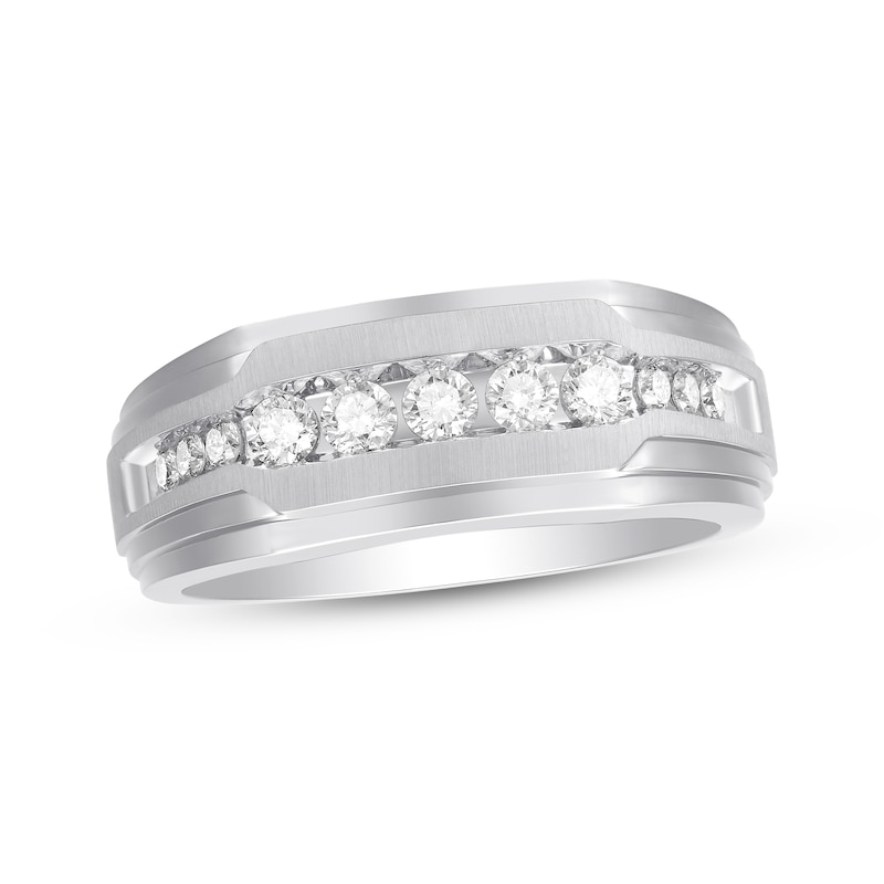 Previously Owned Men's Diamond Wedding Band 1/2 Carat tw 10K White Gold