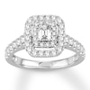 Thumbnail Image 0 of Previously Owned Emerald-Cut Diamond Engagement Ring 1 ct tw 14K White Gold
