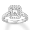 Thumbnail Image 1 of Previously Owned Emerald-Cut Diamond Engagement Ring 1 ct tw 14K White Gold
