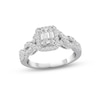 Previously Owned  Diamond Engagement Ring 7/8 ct tw Baguette & Round-cut 14K White Gold