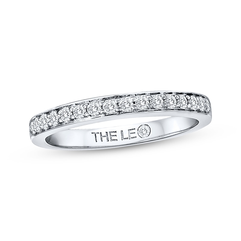 Main Image 1 of Previously Owned THE LEO Diamond Wedding Band 1/4 ct tw Round-cut 14K White Gold