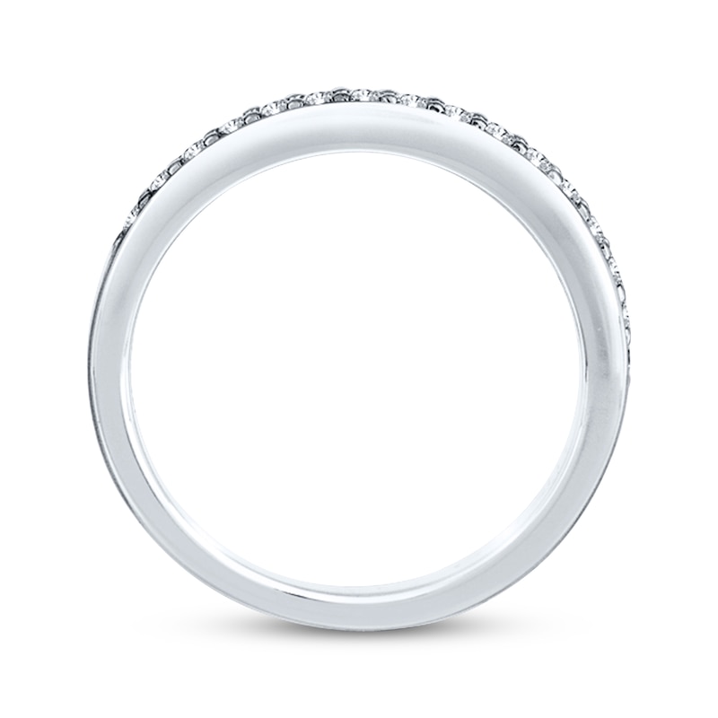 Main Image 2 of Previously Owned THE LEO Diamond Wedding Band 1/4 ct tw Round-cut 14K White Gold