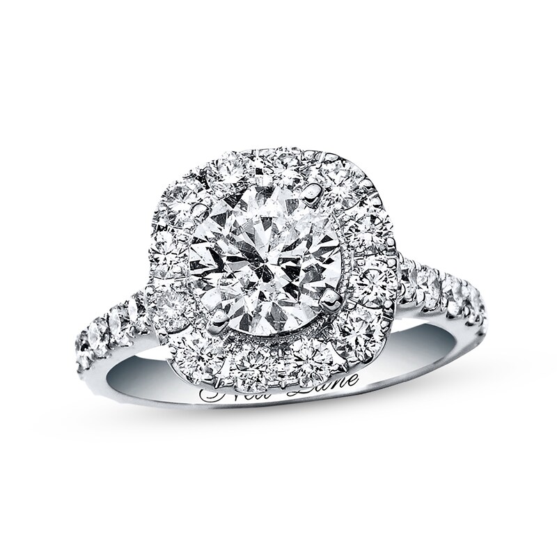 Main Image 1 of Previously Owned Neil Lane Engagement Ring 2-3/4 ct tw Round-cut Diamonds 14K White Gold - Size 4.75