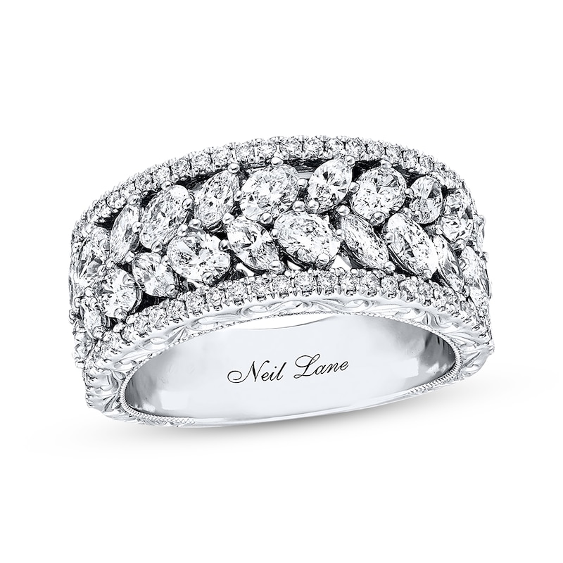 Main Image 1 of Previously Owned Neil Lane Anniversary Band 2 ct tw Marquise, Oval & Round Diamonds 14K White Gold - Size 8