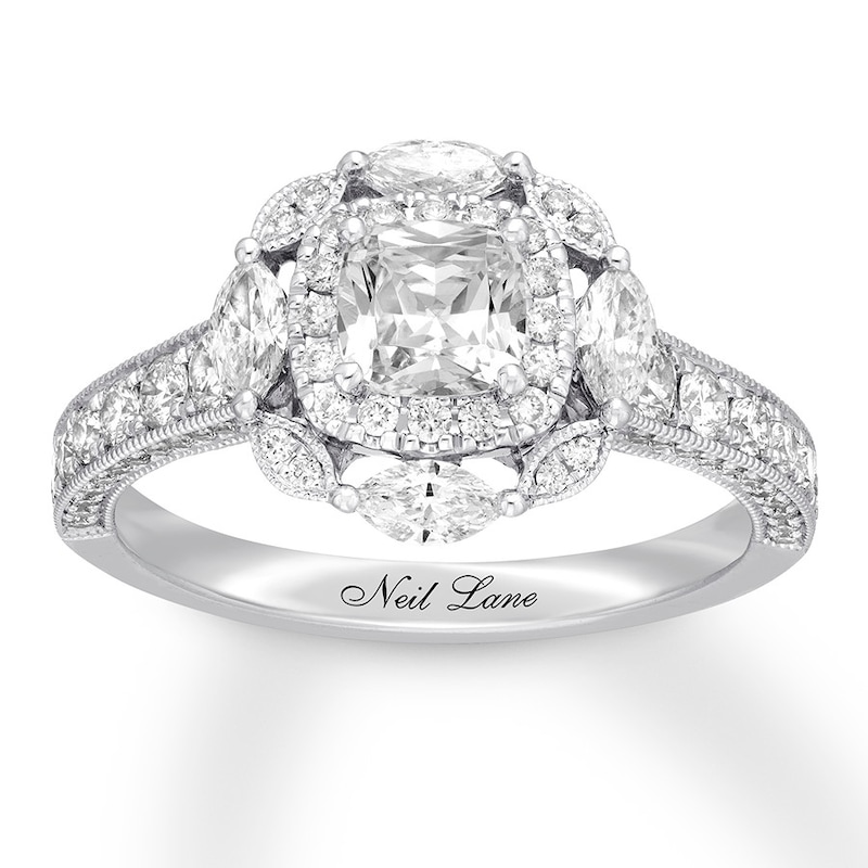 Main Image 1 of Previously Owned Neil Lane Diamond Engagement Ring 1-5/8 ct tw 14K White Gold - Size 10
