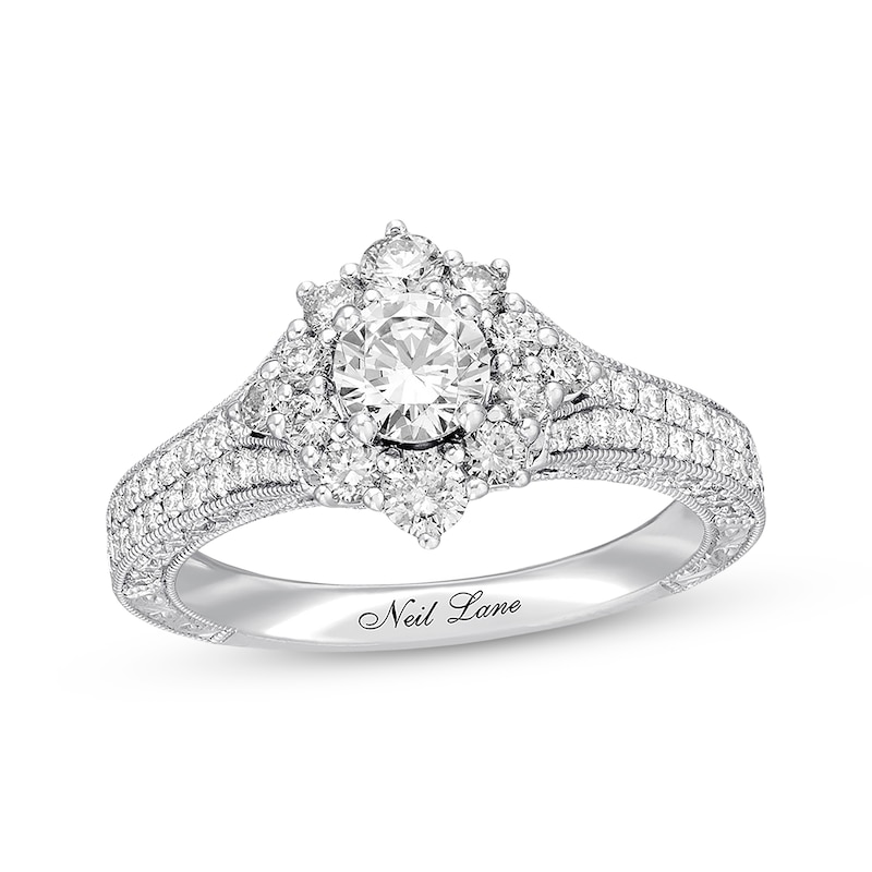 Main Image 1 of Previously Owned Neil Lane Diamond Engagement Ring 1-3/8 ct tw Round-cut 14K White Gold Size 8