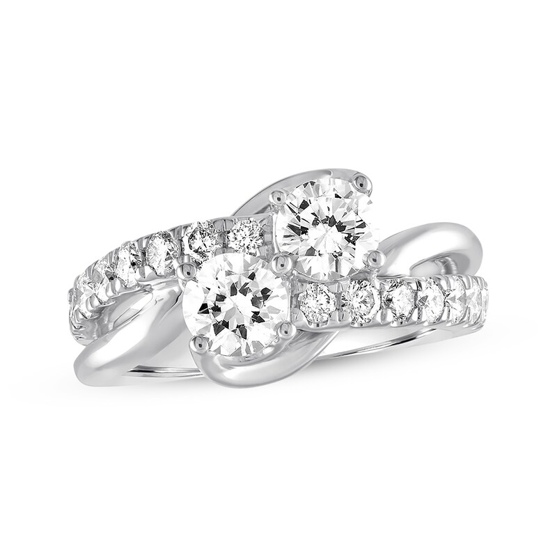 Main Image 1 of Previously Owned Ever Us Two-Stone Anniversary 2 ct tw Round-cut 14K White Gold - Size 9.5