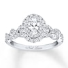 Thumbnail Image 1 of Previously Owned Neil Lane Bridal Diamond Ring 1-1/6 ct tw Oval & Round-cut 14K White Gold Size 4