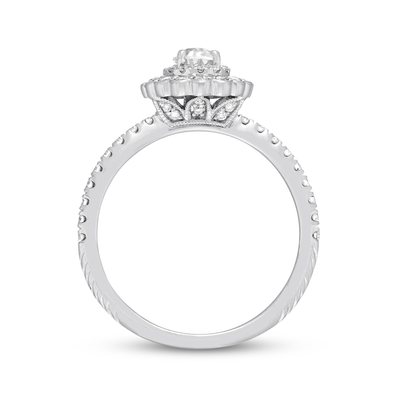Previously Owned Neil Lane Diamond Engagement Ring 7/8 ct tw Oval & Round 14K White Gold