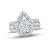 Thumbnail Image 1 of Previously Owned Pear-Shaped Diamond Engagement Ring 2 ct tw Round & Baguette-cut 10K Whte Gold - Size 3.5