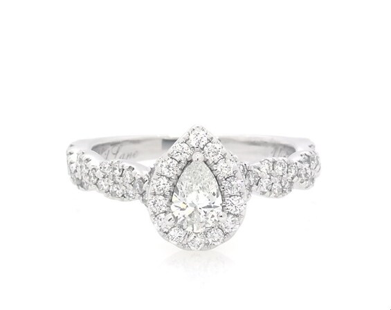 Previously Owned Neil Lane Pear-Shaped Diamond Engagement Ring 3/4 ct tw 14K White Gold Size 5.5