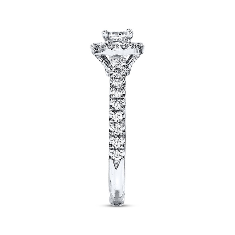 Main Image 2 of Previously Owned Neil Lane Engagement Ring 7/8 ct tw Princess & Round-cut Diamonds 14K White Gold - Size 4.75