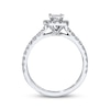Thumbnail Image 3 of Previously Owned Neil Lane Engagement Ring 7/8 ct tw Princess & Round-cut Diamonds 14K White Gold - Size 4.75