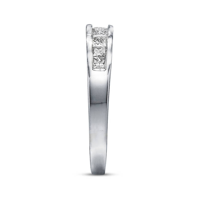 Main Image 2 of Previously Owned Diamond Band 1/2 ct tw Princess-cut 14K White Gold Size 4.25
